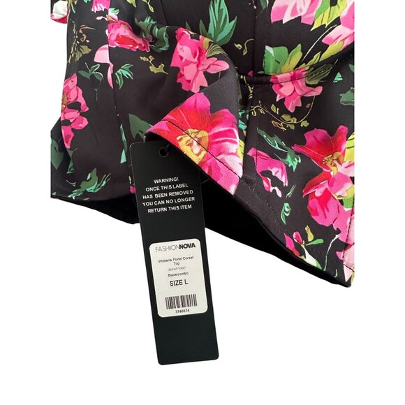 FASHION NOVA Wisteria Floral Corset Top Size Large NEW NWT - Picture 4 of 4